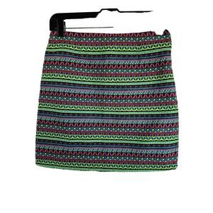 Colorful Neon Print Mini Skirt Bodycon Pink‎ Green Blue Pattern Summer Festival
